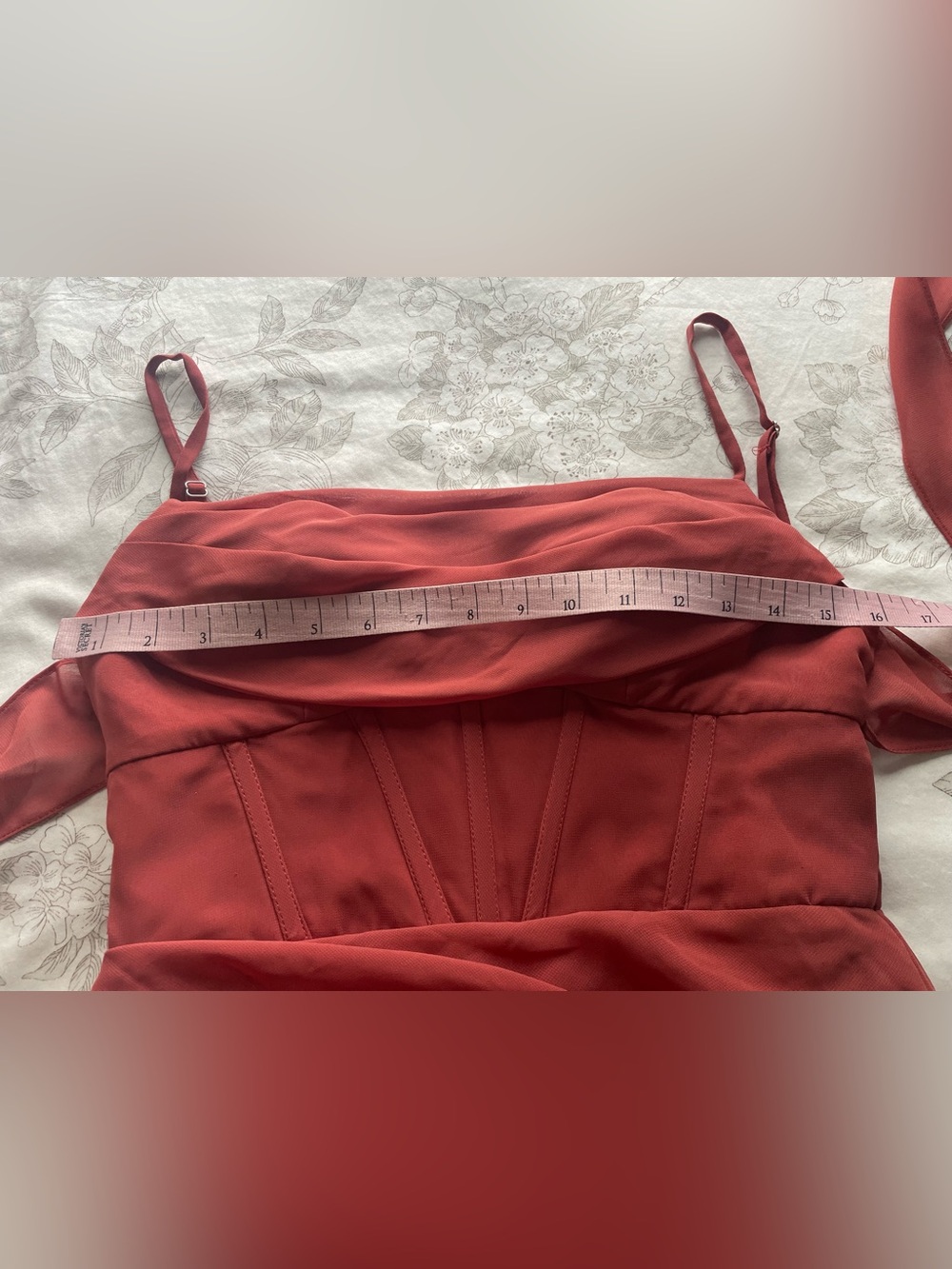 Azazie Rust Red Spaghetti-Strap Maxi Dress - Picture 9 of 11